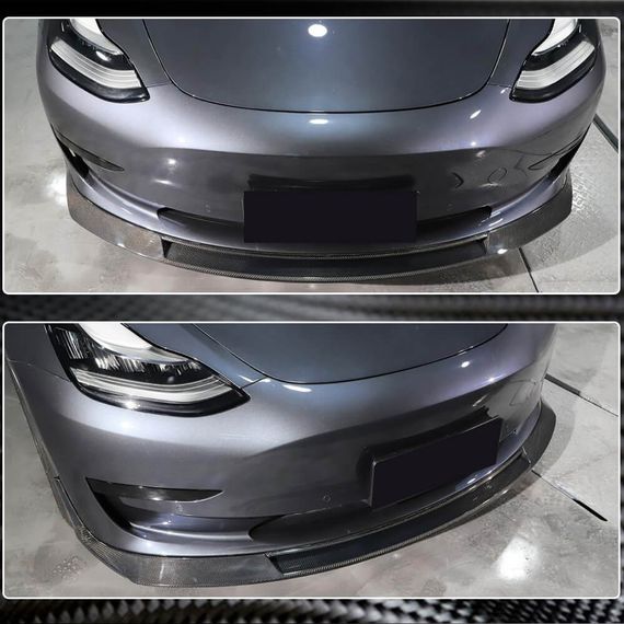 Передний Бампер Лип Карбон V2 (2016-2022) для Tesla Model 3 2017- гг | Зображення 3