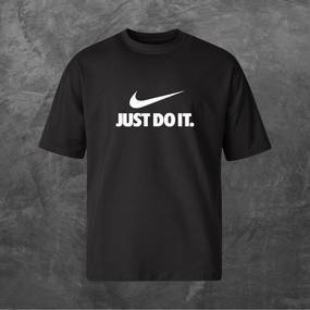 Футболка унисекс с принтом Nike Just do it Оверсайз черная S