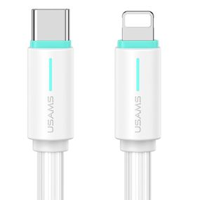 Дата кабель Usams US-SJ735 Bicolor Charging YR Ser. Type-C to Lightning 30W (1m) White