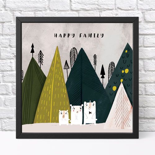 Постер у рамці Happy family 30x30 см (KMT_22NG012_BL)