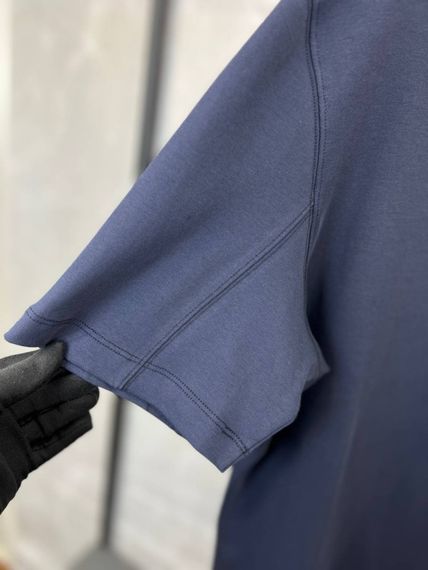 Футболка синя Brunello Cucinelli Classic Logo Dark Blue f693 | Зображення 5