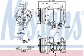 Компресор кондиціонера HONDA ACCORD VII (Nissens) NISSENS 890128 на HONDA CR-V Mk II (RD_)