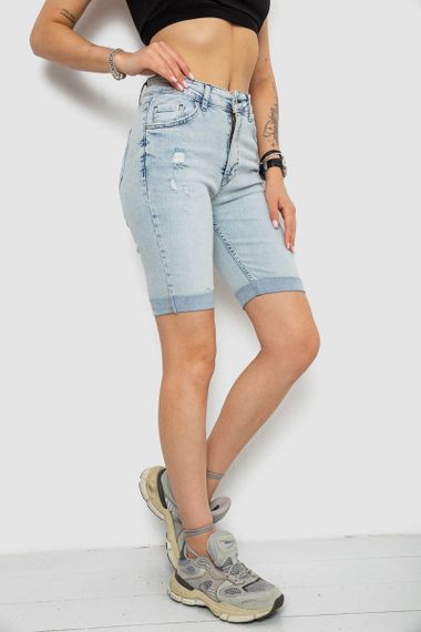 Шорты джинсовые женские, цвет голубой, 182R1699 | Зображення 2