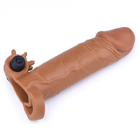 Насадка на член с вибрацией Pleasure X-Tender Vibrating Penis Sleeve Brown sexstyle | Зображення 4