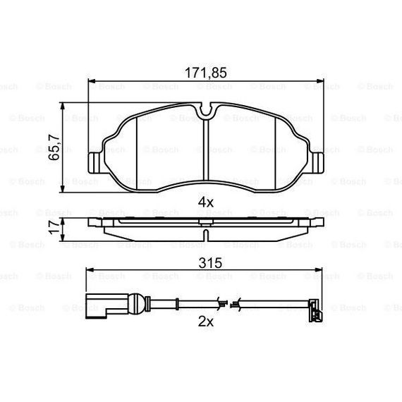 Гальмівні колодки Bosch дискові передні FORD Transit/Tourneo'F ''13 0986494845
