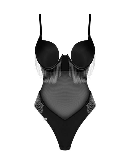 Боди с цепочками Obsessive Milladis Черное XS/S | Зображення 4