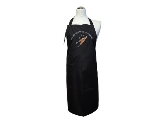 Фартух чоловічий для готування з вишивкою ONESIZE чорний rus 02951