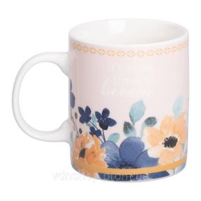 Кружка фарфоровая с цветочным принтом 400 (мл) для чая и кофе RX-N240139CR