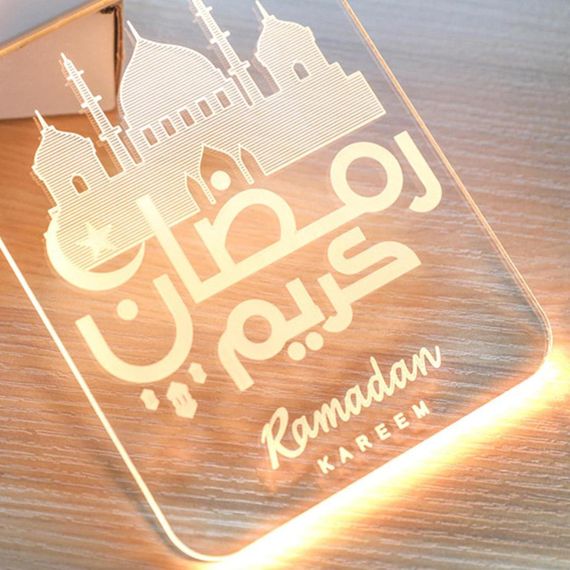 Декоративна LED лампа Ramadan, набір 2шт, на батарейках, прикраса на стіну або вікно Рамадан | Зображення 1