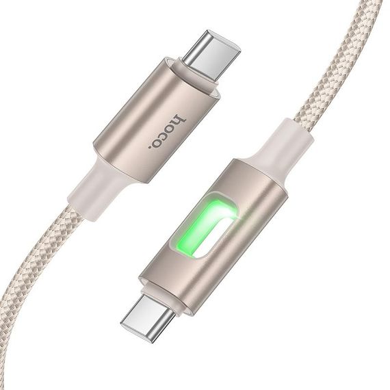 Дата кабель Hoco U144 New Type-C to Type-C 60W (1.2m) Gold | Зображення 3
