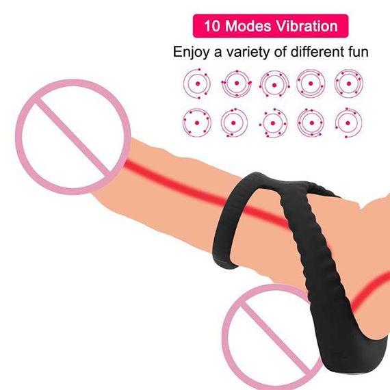 Потрійне ерекційне віброкольцо на пенис і мошонку USB | Зображення 1