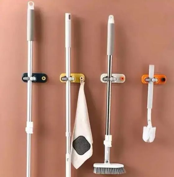 Настінний тримач для швабр регульований нековзний