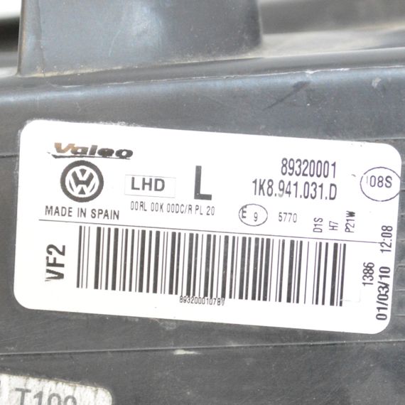 Фара ліва ксенон Volkswagen Scirocco III 2008-2017 Фара передня ліва Фольксваген Сірокко 3 1K8941031D | Зображення 8