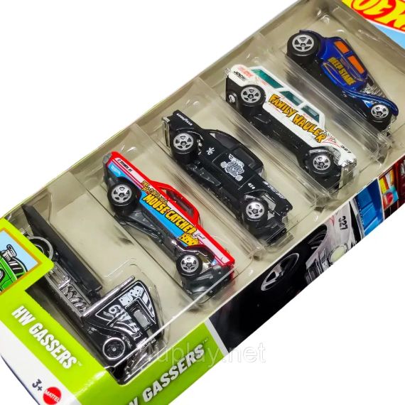 Hot Wheels HW Gassers Подарунковий набір з 5-ти машинок Хот Вілс Дрег-рейсінг | Зображення 1