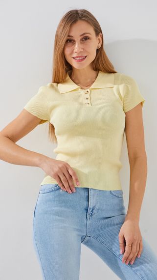 Футболка трикотажна однотонна жіноча GENUA G01137-0001 2XL Лимонний shop (2000999386930)