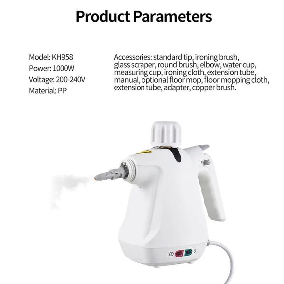 Відпарювач з функцією пароочисника 1500 Вт XPRO Steam Cleaner 958 (45553-958_860) | Зображення 7