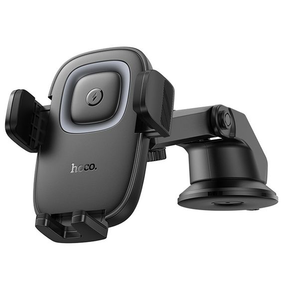Автотримач з БЗП Hoco HW32 Crown push-type (center console) Black / Metal gray | Зображення 3
