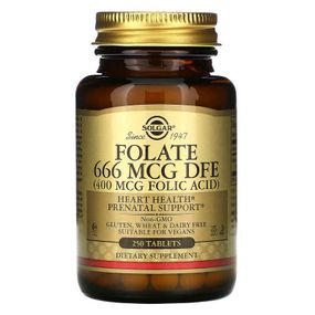 Фолиевая кислота Solgar Folate 666 mcg DFE (Folic Acid 400 mcg) 250 Tabs