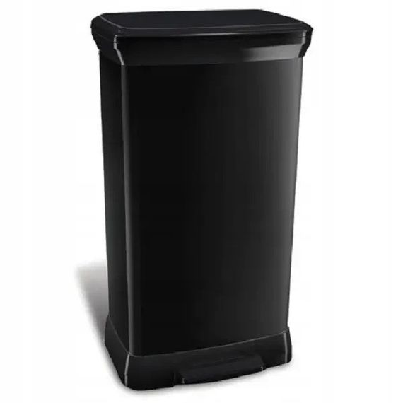 Контейнер для мусора с педалью Curver (Курвер) Deco bin 50 л (02162-01) Черный | Зображення 2