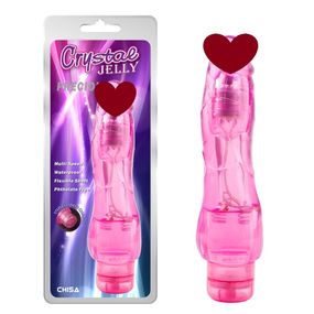 Вібромасажер Chisa Crystal Jelly Precious з реалістичною головкою та опуклими вінками, рожевий Sex Aura