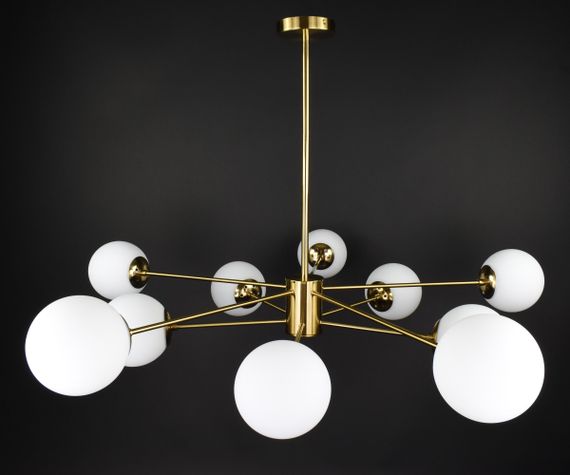 Люстра стельова на 10 лампочок 27784 Латунь 40-70х116х116 см. | Зображення 4