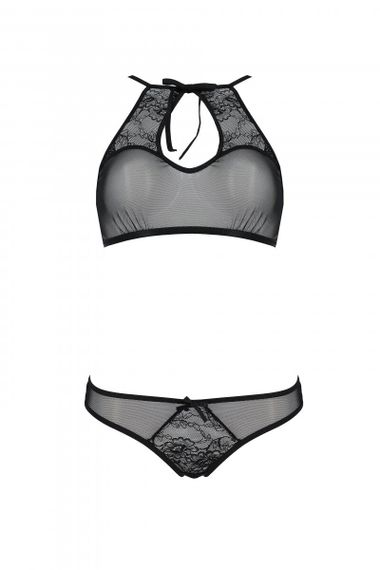 Комплект бра, трусики з інтимним вирізом Passion URSULA SET Чорний L/XL | Зображення 2