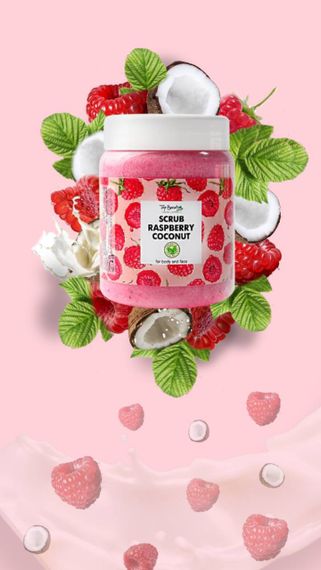 Top Beauty Raspberry Coconut Scrub (Скраб для обличчя та тіла з ароматом Малини), 150 г