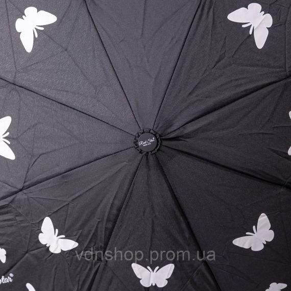 Парасолька напівавтомат з принтом міцна з поліестеру діаметр 97 см Чорна HP-23-2B | Зображення 2
