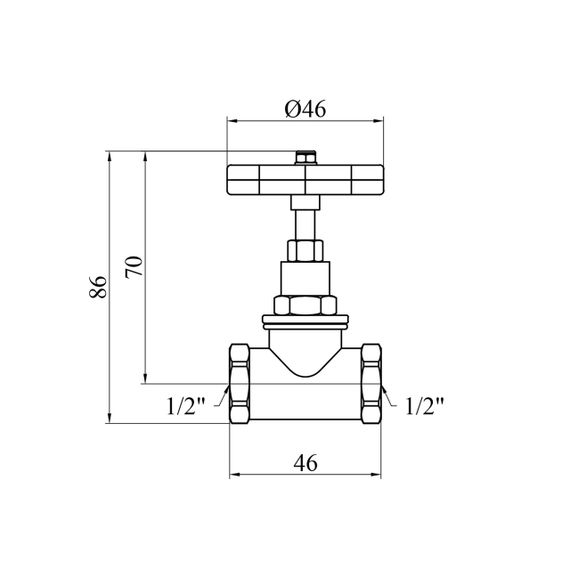 Вентиль запорный LexLine 1/2" ВВ PN10 латунный УК1111-В | Зображення 1
