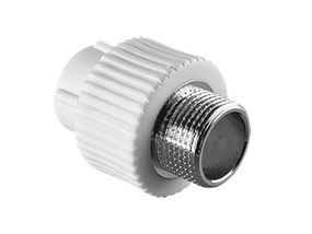 Муфта комбінована з зовнішньою різьбою PPR Ø20x1/2" білий колір ASCO® 40/160шт