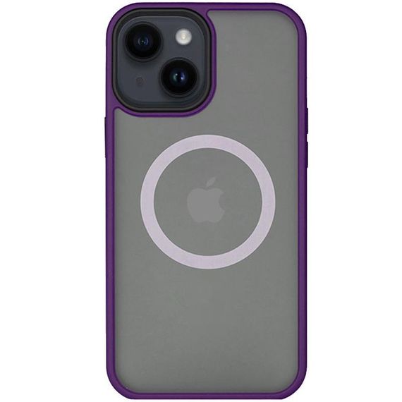 TPU+PC чехол Metal Buttons with Magnetic Fit для Apple iPhone 13 (6.1") Темно-фиолетовый / Dark Purple