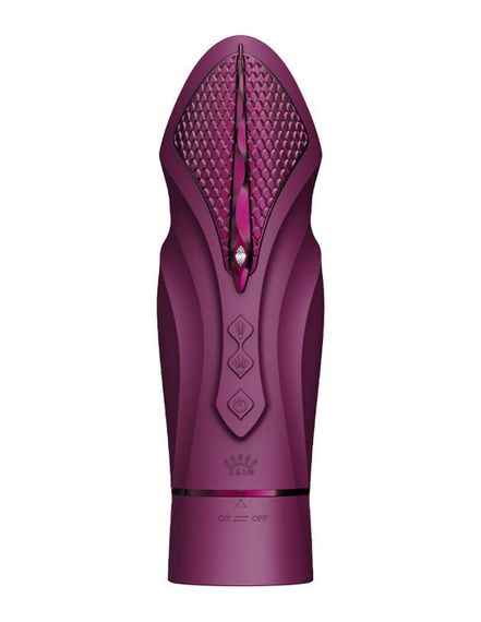 Компактна смарт секс-машина Zalo – Sesh Velvet Purple, 2 насадки, пульт ДК, кристал Swarovski | Зображення 6