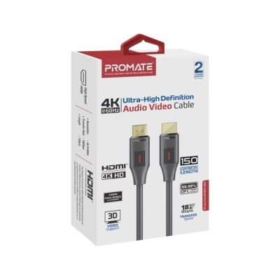 Кабель мультимедийный HDMI to HDMI 1.5m v2.0 black Promate (prolink4k60-150) | Зображення 1