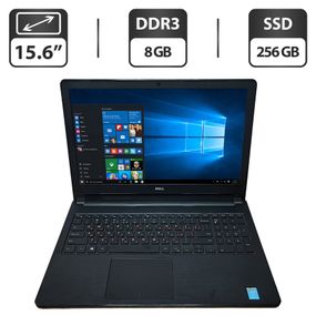 Ноутбук Dell Vostro 3558 / 15.6" (1366x768) TN / Intel Core i5-5200U (2 (4) ядра по 2.2 - 2.7 GHz) / 8 GB DDR3 / 256 GB SSD / Intel HD Graphics 5500 / WebCam / DVD-ROM б/в