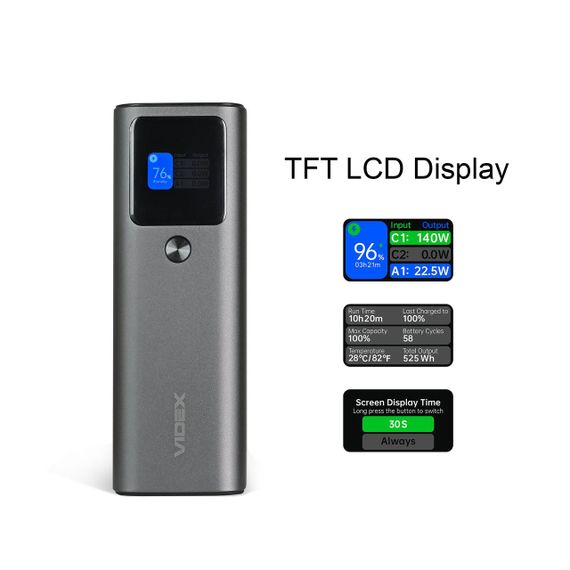 Повербанк 30000mAh VIDEX VPB-316 162W PD140W +Display | Зображення 9