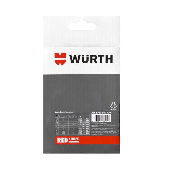 Набір ключів Г-подібних HEX, короткі, 9 шт., RED STRIPE | Зображення 2