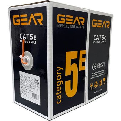 Кабель сетевой GEAR UTP 305м, cat.5e, CCA, 4*2*0,51, LSZH, indoor (GEC-UTPLCCA051305) | Зображення 1