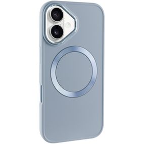 TPU чехол Bonbon Metal Style with MagSafe для Apple iPhone 16 (6.1") Голубой / Mist Blue