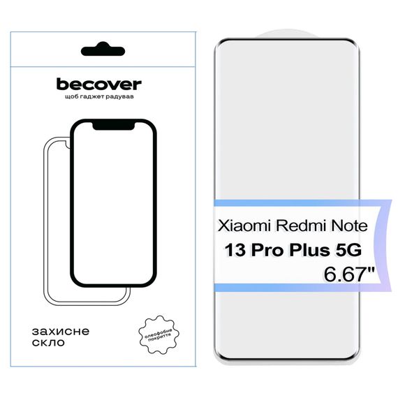Скло захисне BeCover EDGE Xiaomi Redmi Note 13 Pro Plus 5G Black (713579)