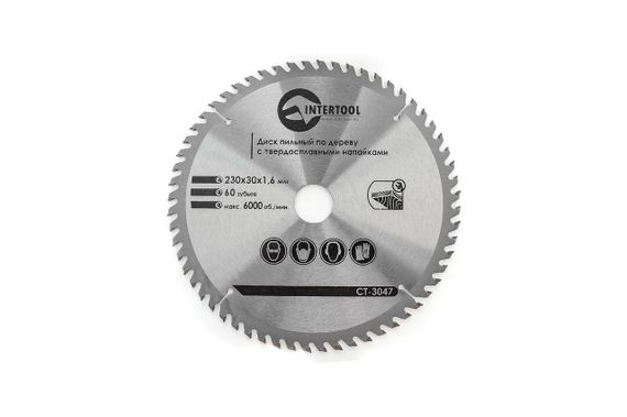 Диск пильный Intertool - 230 х 60T х 30 мм (CT-3047)