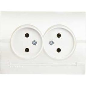 DERIY перлинно-білий металік Розетка внутрішня 2-а без заземлення Лезард