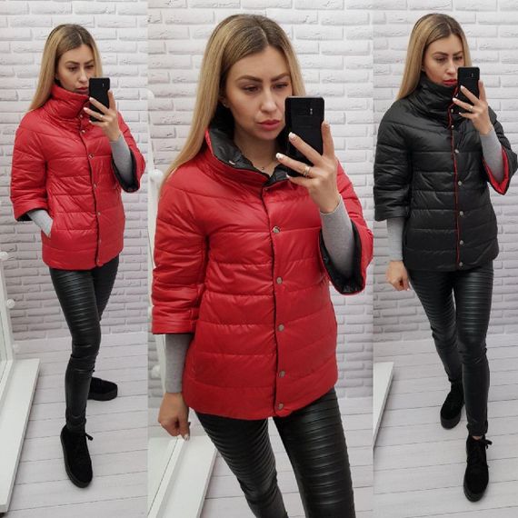 Куртка 415 чорний з червоним