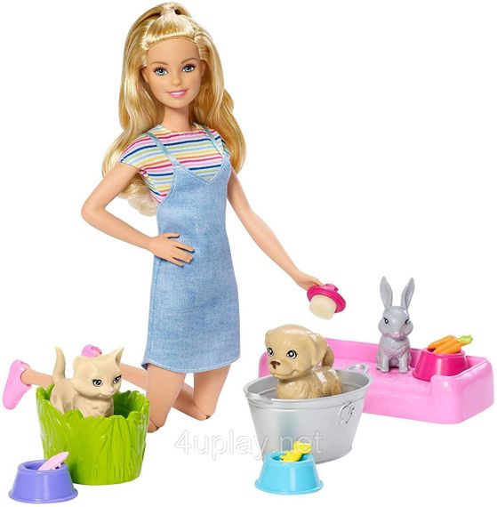 Ігровий набір Лялька Барбі Догляд за тваринами Купай і грай Оригінал Barbie Play n Wash Pets | Зображення 2