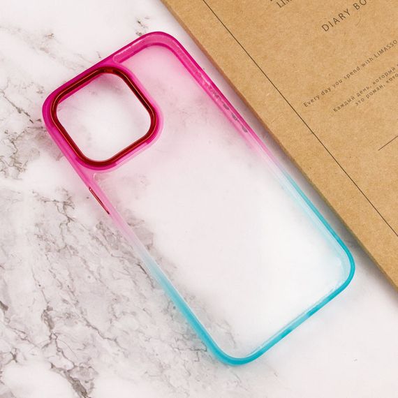 Чохол TPU+PC Fresh sip series для Apple iPhone 13 Pro (6.1") Бірюзовий / Рожевий | Зображення 2