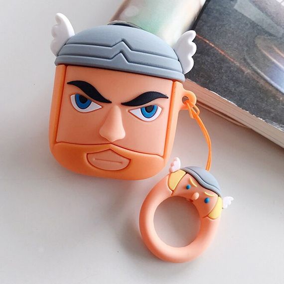 Силиконовый футляр Marvel & DC series для наушников AirPods 1/2 + кольцо Тор/Коричневый | Зображення 2