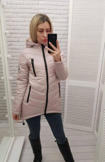 Елегантна жіноча парка, арт. 300, пудра | Зображення 4