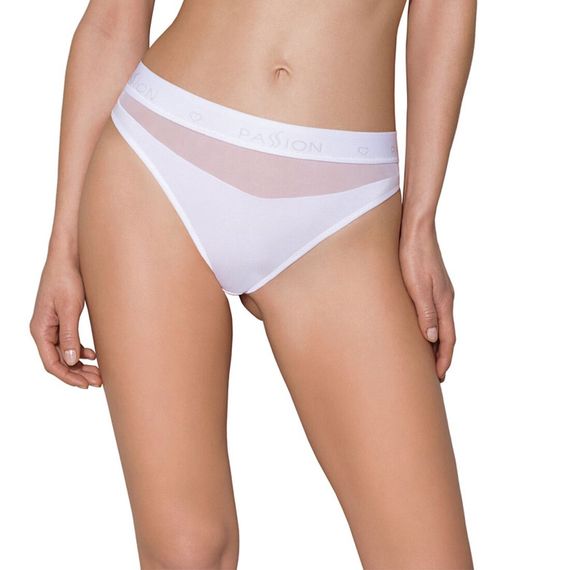 Трусики з прозорою вставкою Passion PS006 PANTIES white,, XL