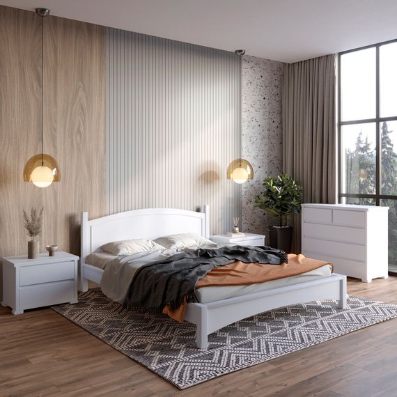 Двоспальне дерев'яне ліжко Mebigrand Мангеттен Н Сіро-блакитний 180х190 см (MBG-3447)