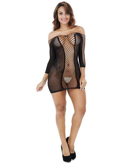 Пеньюар-Сітка Babydoll 44 Чорний W220 | Зображення 6