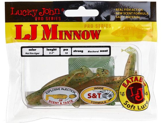 Виброхвосты съедоб. искусст. LJ Лаки Джон Pro Series MINNOW 2.2in/T51 10 шт в упаковке. | Зображення 1